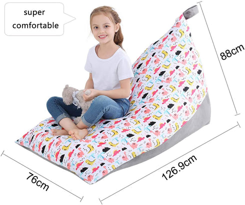 Stuffed Animal Bean Bag Chair Kids Toy Storage Organizer Stuffie Seat, Foldable Floor Chair Sofa Toy Storage Bean Bag Chair Seat for Kids, Teens and Adults Extra Large Super Soft Velvet?Only Cover Bag