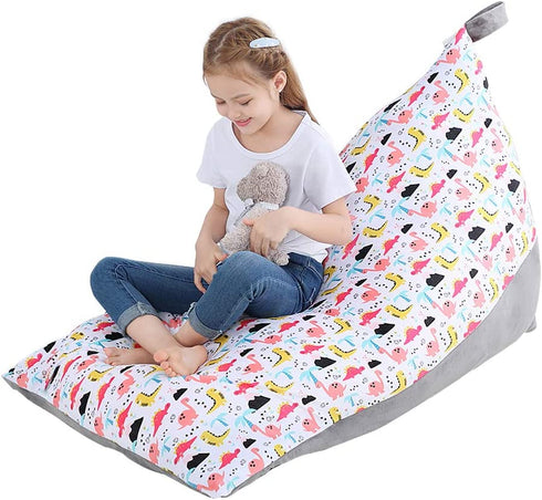 Stuffed Animal Bean Bag Chair Kids Toy Storage Organizer Stuffie Seat, Foldable Floor Chair Sofa Toy Storage Bean Bag Chair Seat for Kids, Teens and Adults Extra Large Super Soft Velvet?Only Cover Bag