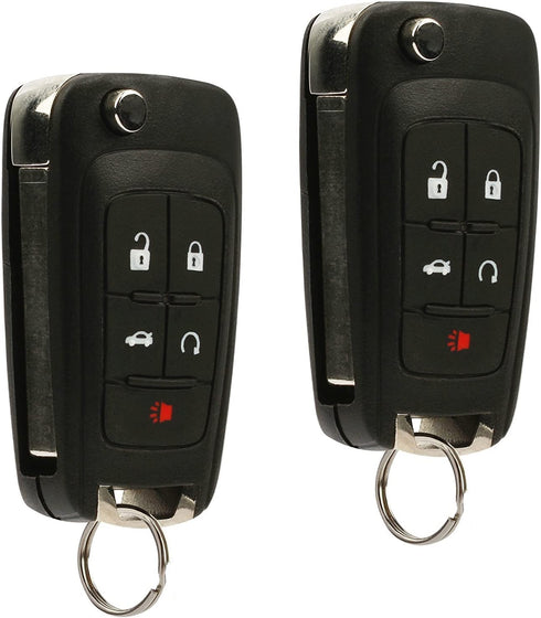 2 Key Fob fits 2010-2017 Buick Allure Encore Lacrosse Regal Verano/Chevy Camaro Cruze Equinox Impala Malibu Sonic/GMC Terrain Keyless Entry Remote Flip 2010 2011 2012 2013 2014 2015 2016 2017