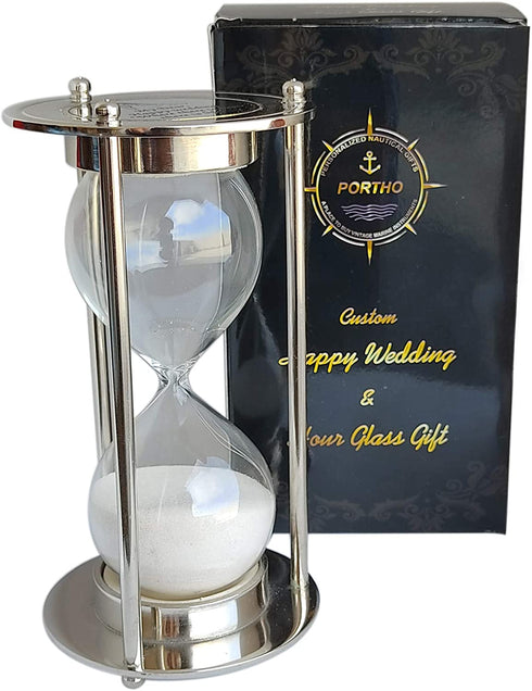 Wedding gift Fillable Unity Hourglass Sand Timer - Engraved Wedding ceremony Gift - Sand Ceremony Contemporary Custom sand Hourglass.