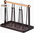 BYFU Cup Drying Rack Stand with Drain Tray, Metal Bottle Drying Organizer with Wood Handle for 6 Cups or Mugs