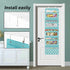 Baby Storage Hanging Organizer Over The Door with 5 Large Clear Window Pocket, Wall Mount Storage Organizer with 2 Metal Hooks for Pantry Baby Nursery Bathroom Closet Dorm(Blue)