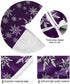 Vozoza Christmas Snowflake Purple Tree Skirt, Seasonal Tree Mat Holiday Party Supplies Ornaments Indoor Outdoor Decorations for Tabletop Trees 35.4 Inches B02X20046