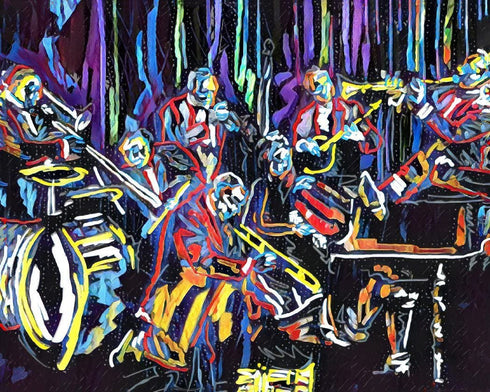 Castle & Rye Jazz Band Art Photo Quality Poster Print for Living Room or Bedroom Wall
