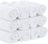 WhiteClassic Luxury Cotton Washcloths - Large Hotel Spa Bathroom Face Towel | 12 Pack | White