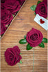 ETERNAL ANGEL Artificial Flowers Dark Red Fake Roses Real Looking Flannelette Flowers with Stem for DIY Arrangements Wedding Bouquets Centerpieces Bridal Shower Party Home Decorations- 16 Pcs