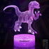 Dinosaur Night Lights for Kids Christmas Gift for Boys Birthday Dino Toy Raptor 3D Illusion Lamp Remote Control 16 Color Change