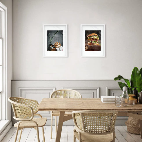 HappyHapi 12x16 Picture Frame White, Composite Wood Frames Display 8.5x11 with Mat or 12x16 without Mat, Home Decorations for Photos, Paintings, Posters, Diplomas