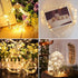Decute 300 LED Fairy String Lights Warm White Christmas Lights Remote Control, 99ft Silver Wire Firefly Lights Starry Light for DIY Christmas Tree Costume Wedding Party Table Centerpiece Decor