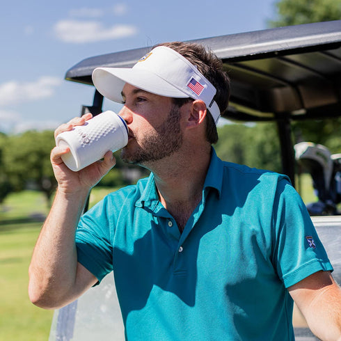 Swig Life Standard Can + Bottle Cooler, Stainless Steel, Dishwasher Safe, Triple Insulated Can Sleeve for Standard Size 12oz Cans or Bottles in Golf Partee Print