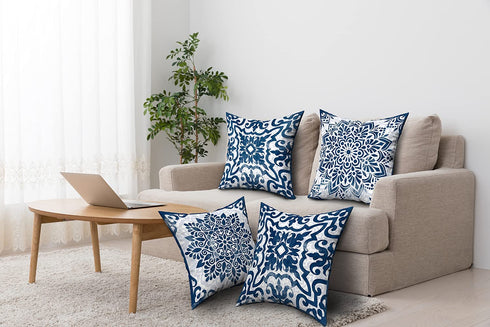 Throw Pillow Covers,Decorative Pillows,Pillow Covers 18x18,Couch Pillows,Throw Pillows,Blue Pillow Covers,Outdoor Pillows,Outdoor Pillow Covers,Bed Farmhouse Patio Sofa Pillows for Living Room Set 4