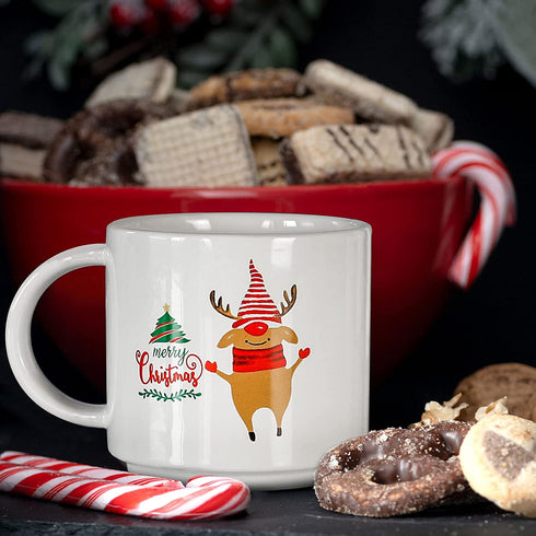 14OZ Large Christmas Coffee Mug Set of 6- Vacation Movie Tea Milk Hot Chocolate Cocoa Cups, Family Holiday Gifts Baskets For Friends Teacher Coworker