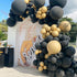 Oopat DIY Black and Gold Balloon Garland Arch Kit for 50th 60th Birthday Thanksgiving New Year Retirements Graduation Anniversary Party Backdrop Decoration