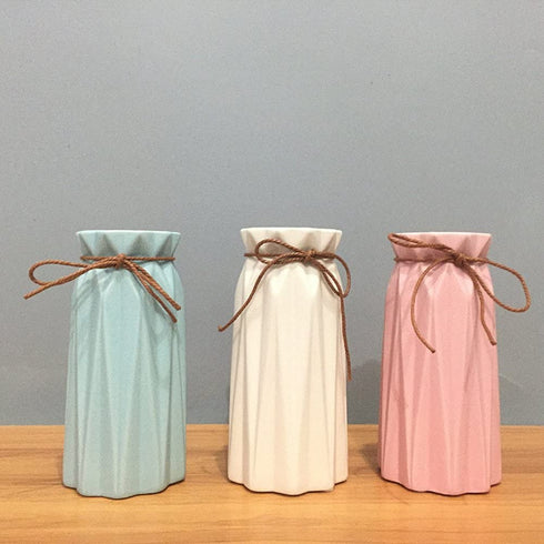 Anding Pink Ceramic Vase - Elegant Origami Art Design- Ideal Gift for Friends and Family, Wedding, Desktop Center Vase, A Perfect Home Decor Vase (LY097)