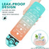 Enerbone 32 OZ Water Bottle with Times to Drink and Straw, Leakproof BPA & Toxic Free, Drinking Water Bottle with Carrying Strap, Ensure You Drink Enough Water for Fitness and Outdoor, Orange-Green