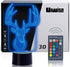 Elk Deer 3D Optical Illusion Night Lights, 7 Color Variations, Smart Touch Button USB and Battery Power, Amazing Creative Art Design for Children's 3192