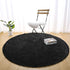 Chicrug Fluffy Round Area Rugs for Girls Bedroom, 4x4 Feet Shaggy Circle Area Rug for Living Room, Soft Fuzzy Carpets for Princess Room, Cute Rug Kids Circular Playmats for Baby Nursery Home, Black
