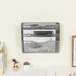 EasyPAG 3 Pocket Wall Mounted File Organizer Vertical Hanging File Folders Holder Paper Rack for Office Home,Silver