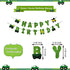 PRATYUS Farm Green Tractor First Birthday Party Decoration With Green Birthday Banner,Baby Crown Hat, Tie and Cake Topper for Baby Girl Boy Photo Booth Props