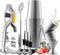 Eatex Bar Set Cocktail Shaker Set - Stainless Steel Bartender Kit, 16 Piece Cocktail Kit, Complete Cocktail Set, Bar Tools: Martini Shaker, Muddler, Cocktail Book, Jigger, Liquor Pourers - Silver
