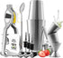 Eatex Bar Set Cocktail Shaker Set - Stainless Steel Bartender Kit, 16 Piece Cocktail Kit, Complete Cocktail Set, Bar Tools: Martini Shaker, Muddler, Cocktail Book, Jigger, Liquor Pourers - Silver