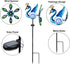 Peacock Wind Spinner Solar Garden Stake Lights - Cracked Glass Ball Waterproof Outdoor Peacock Decor Pathway Lights for Garden Patio Lawn