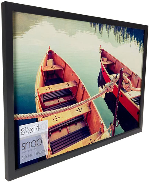 Snap 10FW1568E Solid Wood Wall Poster Picture Frame, 8.5" x 14", Black