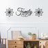 3 Pieces Family Metal Wall Sign Black Metal Family Word Wall Art Metal Family Wall Hanging Sign, 2 Pieces Black Metal Flower Wall Sculpture for Home Dining Room Kitchen Door Decorations Wall Decor