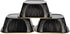 Cupcake Cups with Lids, EUSOAR 8oz 50pcs Disposable Desserts Flan, 3.5x2.7x1.6" Baking Cups with Lids, Aluminum Foil Desserts Cupcake Flan, Catering Gathering Shower Favor-Black Gold