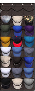 IREENUO Hat Rack for Baseball Caps, Cap Organizer for Door and Wall with 24 Clear Deep Pockets, Hat Holder for Storage and Display Baseball Caps, 4 Door & Wall Hooks Included, Dark Gray