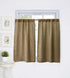 Valea Home Soft Burlap Short Curtains Rustic Natural Tan Rod Pocket Curtain Panels for Small Window 45 inch Length Cafe Kitchen Curtains, 2 Panels