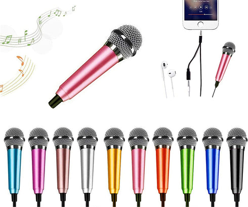 Mini Microphone,Portable Vocal Tiny Microphone, Asmr Microphone,Phone Microphone, Mini Karaoke Microphone for Voice Recording Chatting and Singing On iPhone,Android,Laptop Notebook (Pink)