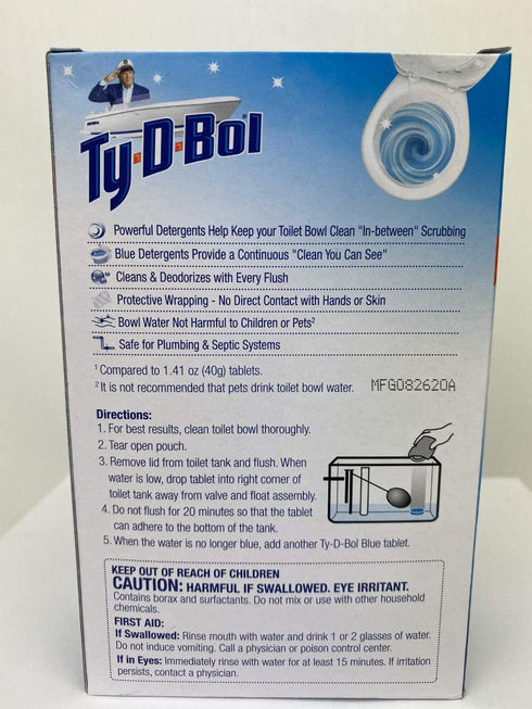 Ty D BOL Toilet Cleaning Tablets with Continuous Blue Spruce Scent keeps Toilets Smelling fresh and clean 10 tabs (2-5 Count Packs) (Blue Spruce)