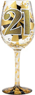 Designs by Lolita œ21st Birthday? Hand-Painted Artisan Wine Glass, 15 oz