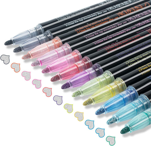 Super Squiggles Outline Markers Set - 12 Color outline Markers, Super Squiggles Markers, Supersquiggles Set for Art, Drawing