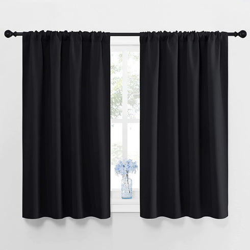 NICETOWN Black Out Curtain Panels for Kitchen - Energy Smart Decoration Thermal Insulating Blackout Drapes/Draperies for Small Window (2 Panels, 42 inches Wide by 45 inches Long)