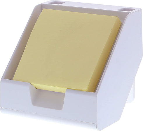 Bostitch Konnect™ Sticky Note Holder + Business Card Stand, Includes Pen Holders, White