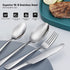 36-Piece Silverware Set with Steak Knives for 6, Food-Grade Stainless Steel Flatware Includes Spoons Forks Knives,Tableware Cutlery Set For Home Office Restaurant Hotel, Mirror Finish, Dishwasher Safe