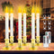 Window Candles for Christmas Decorations, Deaunbr Battery Operated 6 Pack LED Lights Electric Taper Flameless Candle with 2 Remote,Timers,6 Holders for Valentine's Day, Home Party Decor - White & Gold