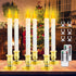 Window Candles for Christmas Decorations, Deaunbr Battery Operated 6 Pack LED Lights Electric Taper Flameless Candle with 2 Remote,Timers,6 Holders for Valentine's Day, Home Party Decor - White & Gold