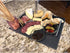 Home Basics Slate Serving Tray with Stainless Steel Handles, Gourmet Board with Natural Edge for Cheese, Appetizer, Baked Goodies, Dry Fruits, 12" x 16", Black