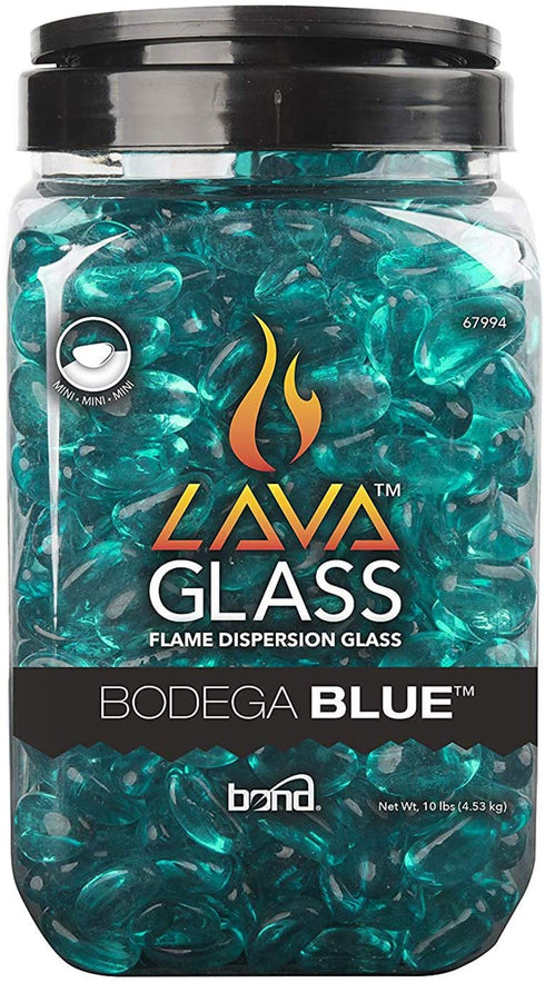 Bond Manufacturing 67994 LavaGlass Mini Fire Pit Dispersion Glass, Bodega Blue