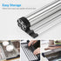 Dish Drying Rack 17.5" x 15", G-TING Over Sink Roll Up Large Dish Drainers Rack, Multipurpose Foldable Kitchen Sink Rack Mat Stainless Steel with Silicone Rims for Dishes, Cups, Fruits Vegetables