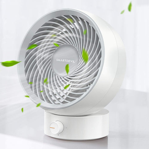 SmartDevil USB Desk Fan, Small Personal Desktop Table Fan with Strong Wind, Quiet Operation Portable Mini Fan for Home Office Bedroom Table and Desktop (White)