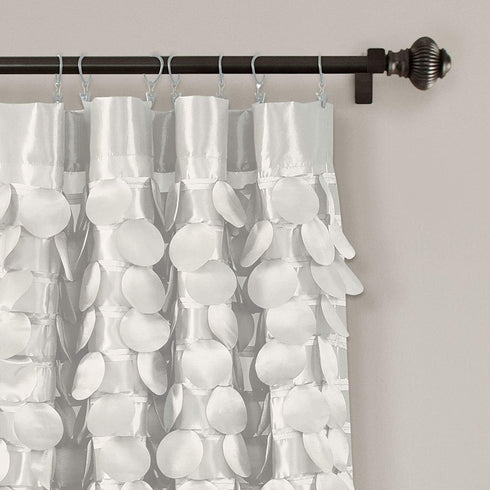 Lush Decor White Circle Dream Window Curtains Panel Set for Living, Dining Room, Bedroom (Pair), 84? x 54