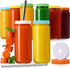 8 Pack Glass Juicing Bottle Drinking Jars with 2 Straws & 2 Lids w Hole- 16 OZ Travel Water Cups with Colored Airtight Lids, Reusable Tall Mason Jar for Juice, Boba, Smoothie, Tea, Kombucha