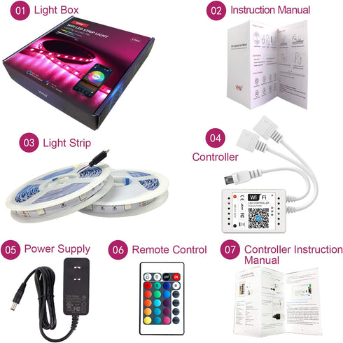 Smart RGB Strip Light 33ft, VANANCE Color Changing WiFi LED Tape Light, Smart App/Remote Control, Works with Alexa Google Assistant, Smart Light Strip for Bedroom, Home, Kitchen, Party (2x5m)