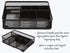 1InTheOffice Mesh Collection Desk Drawer Organizer Tray, Black, 7 Compartment