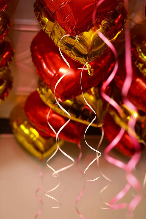 30 pcs Red Heart Balloons 18" Heart Love Foil Balloon , Helium Support Valentines Day Wedding Bridal Engagement Party Anniversary Decorations (30 pcs 18")