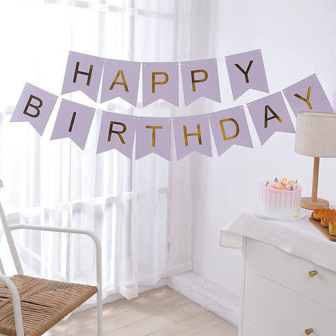 Birthday Party Decorations, Birthday Party Supplies for Girls Decors Kit Pom Pom Lanterns Paper Garland Happy Birthday Banner